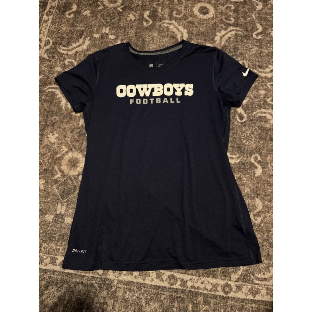 Nike Dallas Cowboys Shirt Blue Dri Fit Swoosh Pullover Womens Size Large